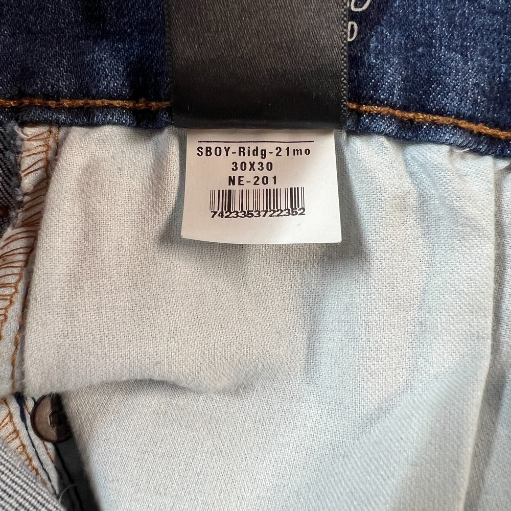 Mott & Bow Boyfriend Jeans Womens 30 Blue Dark Wash Denim Mid Rise Stretch 30x29 - Picture 7 of 14